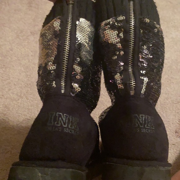 Victoria’s Secret PINK sequin boot slippers size large (8-9) - Picture 6 of 7